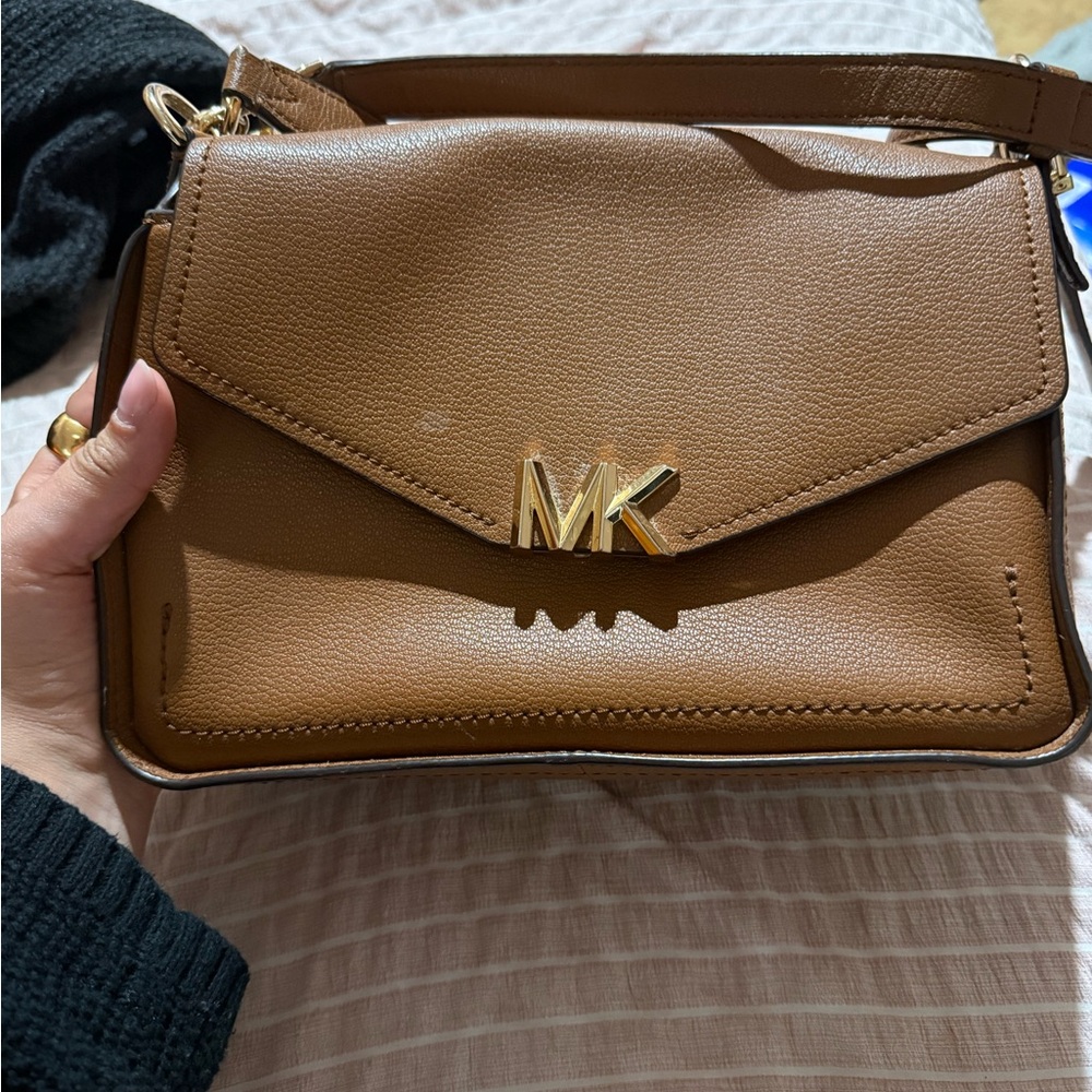 Michael Kors Tan Crossbody Bag with Gold Accents